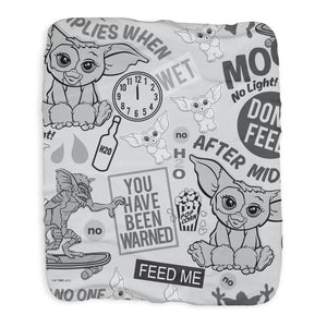 Gremlins Character Pattern Sherpa Blanket