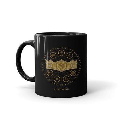 House of the Dragon Crown Personalized Black Mug