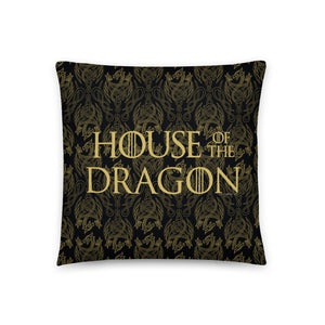 House of the Dragon Dragon Pattern Throw Pillow
