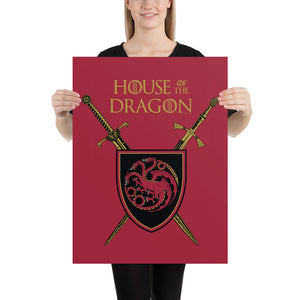 House of the Dragon Swords Premium Satin Poster
