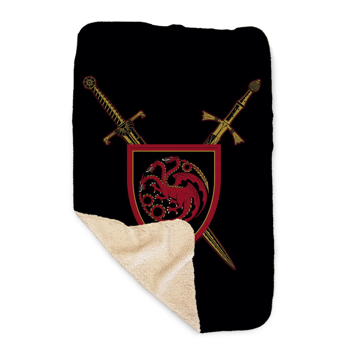 House of the Dragon Swords Sherpa Blanket