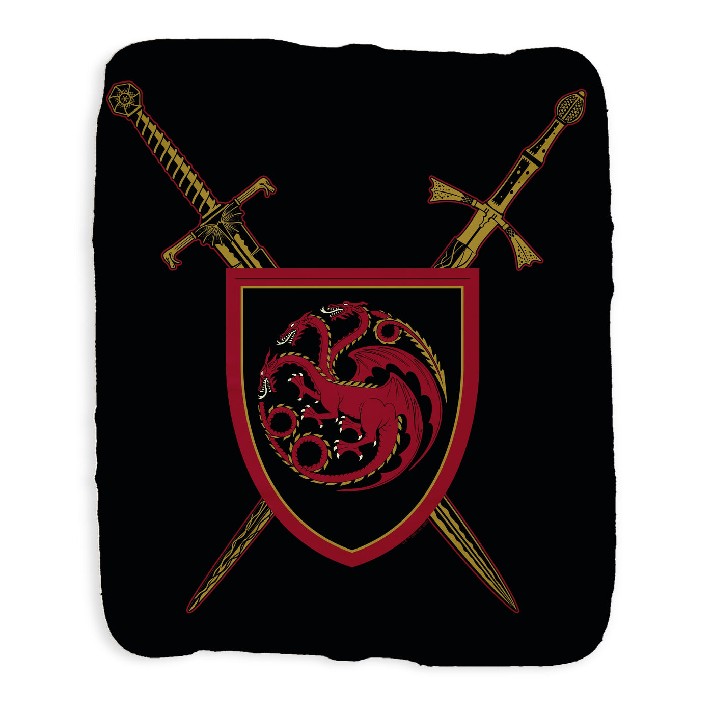 House of the Dragon Swords Sherpa Blanket
