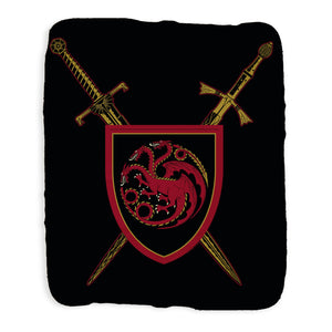 House of the Dragon Swords Sherpa Blanket