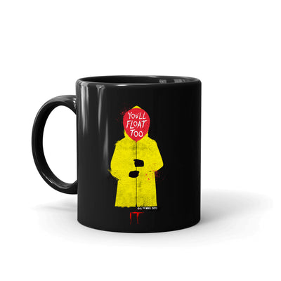 IT You'll Float Too Raincoat Black Mug