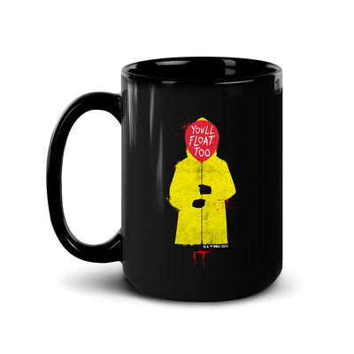 IT You'll Float Too Raincoat Black Mug