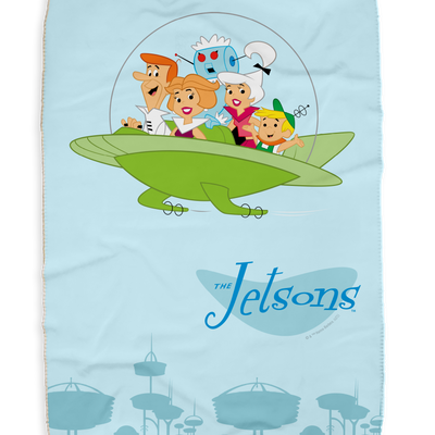 The Jetsons Family Ship Sherpa Blanket