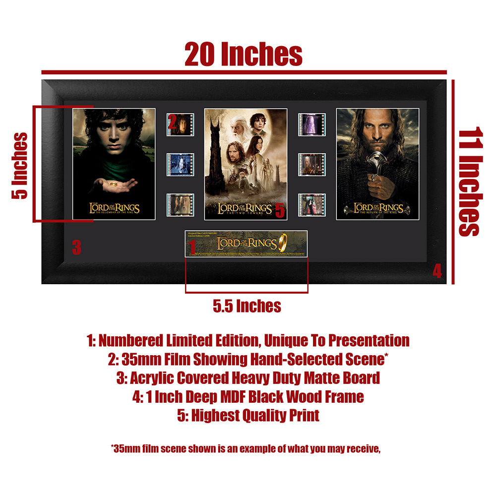 The Lord of the Rings Trilogy FilmCells Framed Wall Art Presentation