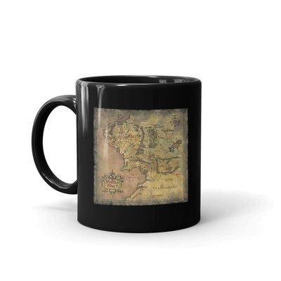 Lord Of The Rings Map Of Middle Earth Black Mug