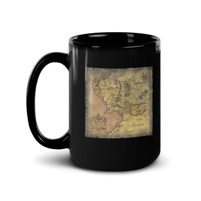 Lord Of The Rings Map Of Middle Earth Black Mug