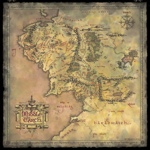 Lord Of The Rings Map Of Middle Earth Premium Satin Poster