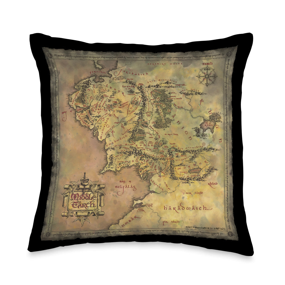 Lord Of The Rings Map Of Middle Earth Throw Pillow