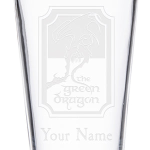 Lord Of The Rings The Green Dragon Pub Personalized Laser Engraved Pint Glass