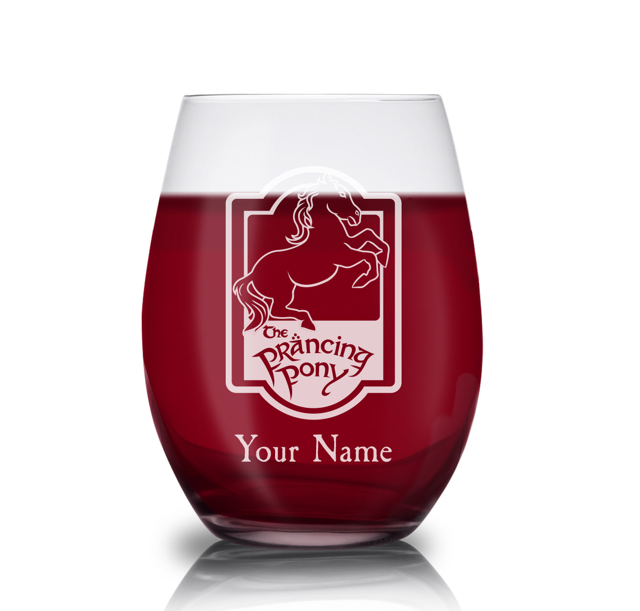 Lord Of The Rings The Prancing Pony Pub Personalized Laser Engraved Stemless Wine Glass