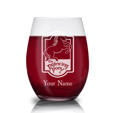 Lord Of The Rings The Prancing Pony Pub Personalized Laser Engraved Stemless Wine Glass