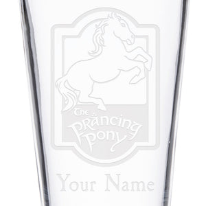Lord Of The Rings The Prancing Pony Pub Personalized Laser Engraved Pint Glass