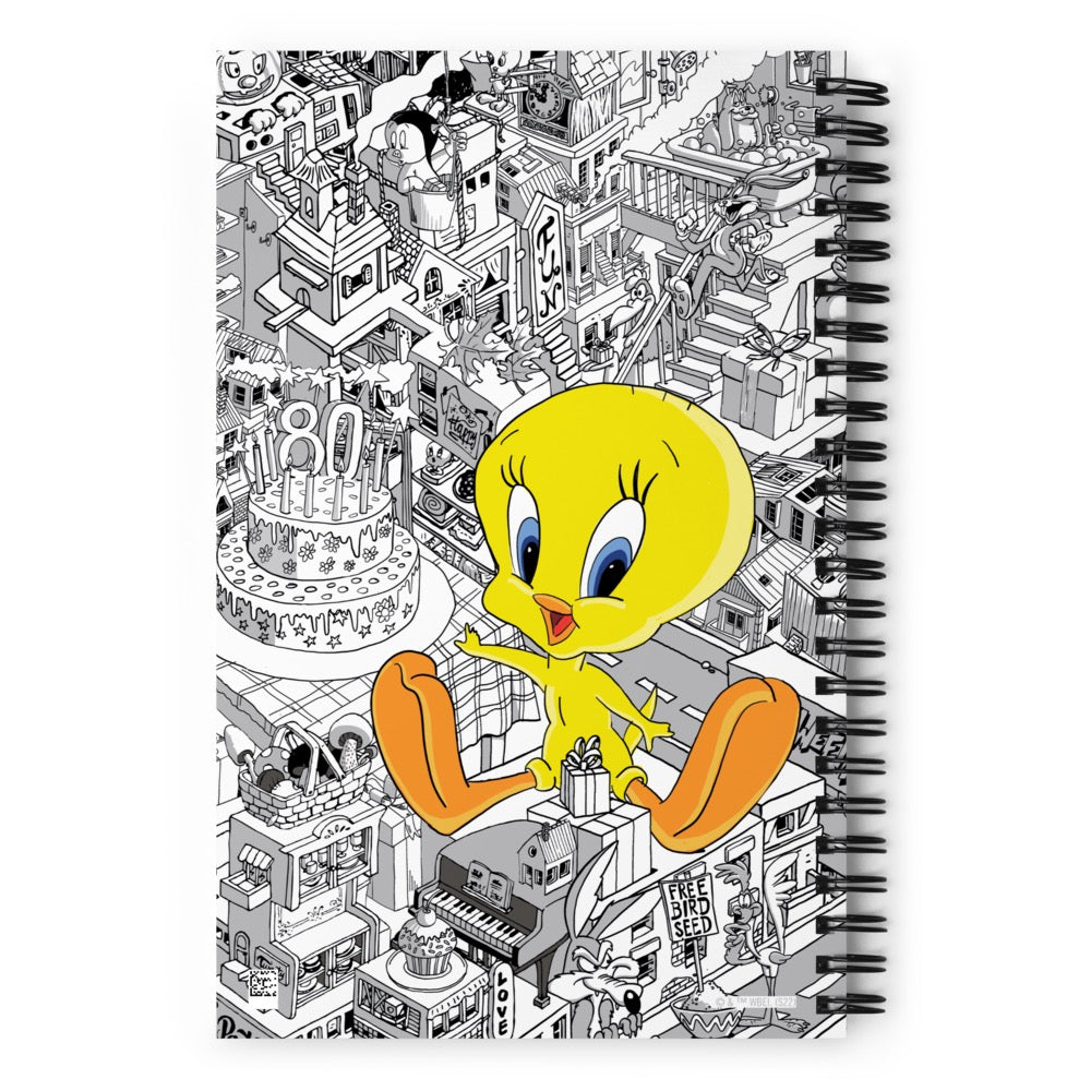 Looney Tunes Black and White Tweety Spiral Notebook