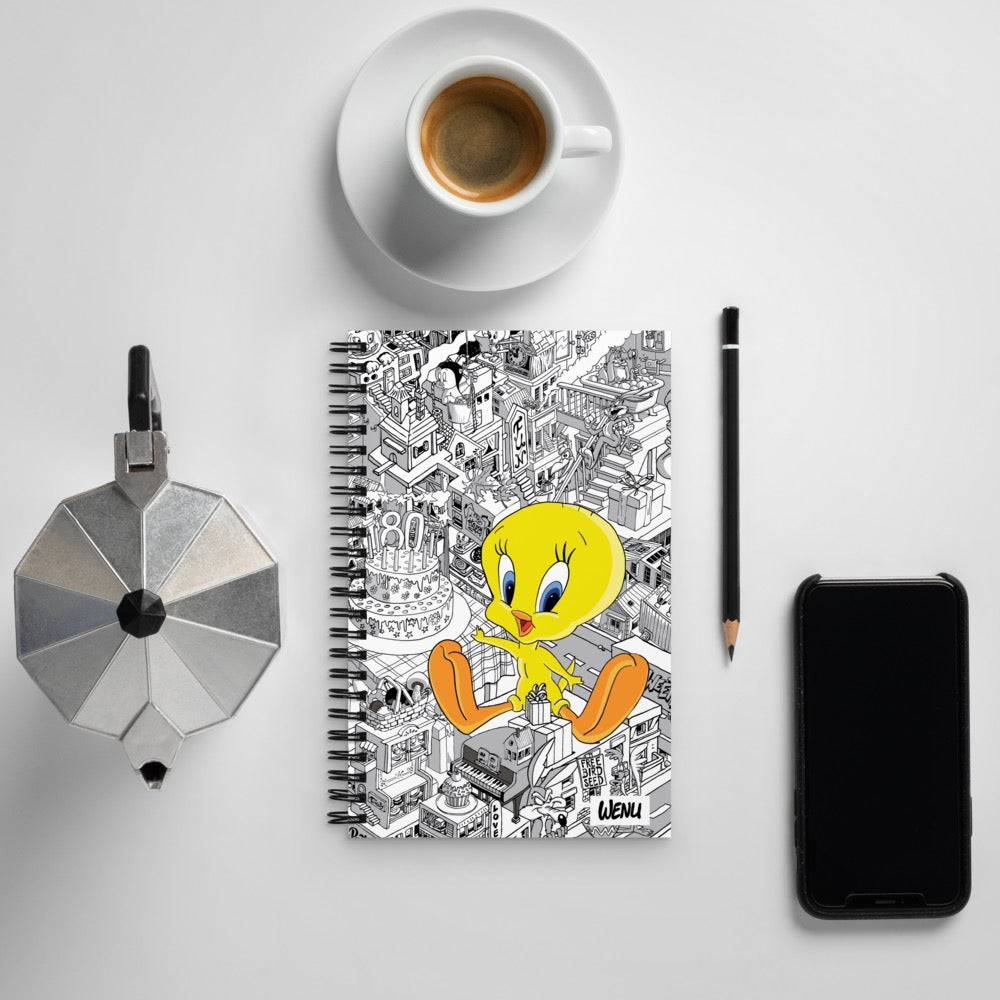 Looney Tunes Black and White Tweety Spiral Notebook