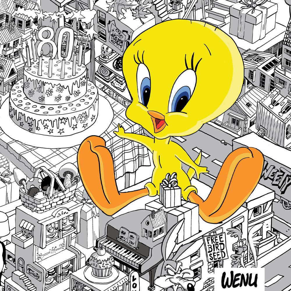 Looney Tunes Black and White Tweety Spiral Notebook