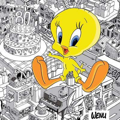 Looney Tunes Black and White Tweety Spiral Notebook