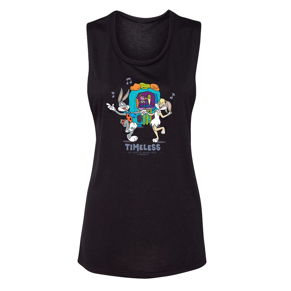 WB 100 Looney Tunes x The Flintstones Dance Women's Muscle Tank Top