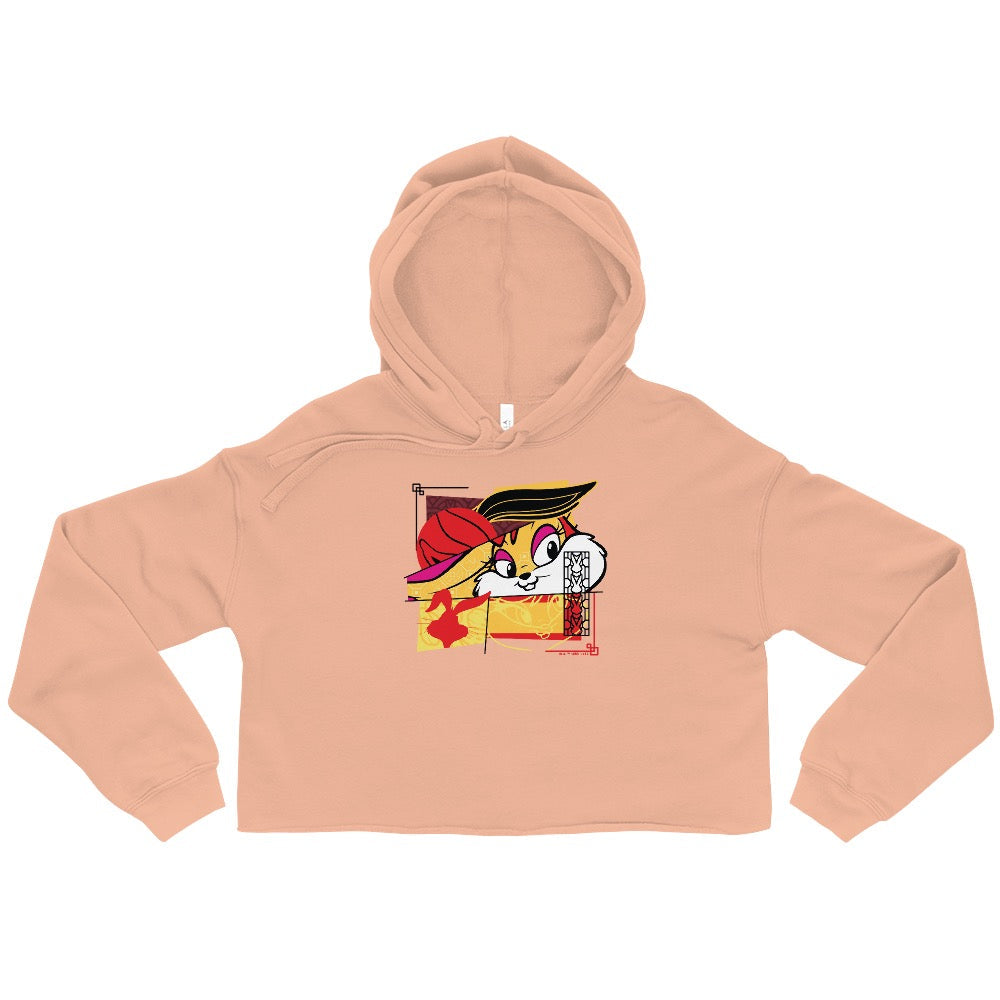 Looney Tunes Lola New Year Women's Fleece Crop Hooded Sweatshirt