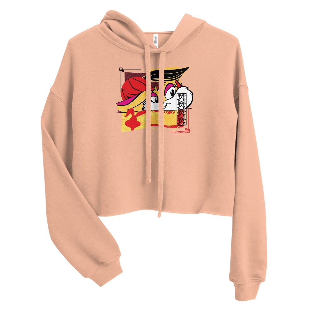Looney Tunes Lola New Year Women's Fleece Crop Hooded Sweatshirt