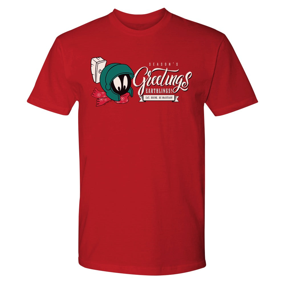 Looney Tunes Seasons's Greetings Earthlings! Adult Short Sleeve T-Shirt