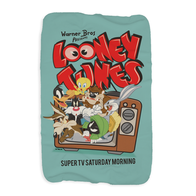 Looney Tunes Super TV Saturday Morning Sherpa Blanket