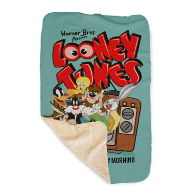 Looney Tunes Super TV Saturday Morning Sherpa Blanket