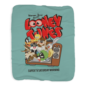 Looney Tunes Super TV Saturday Morning Sherpa Blanket