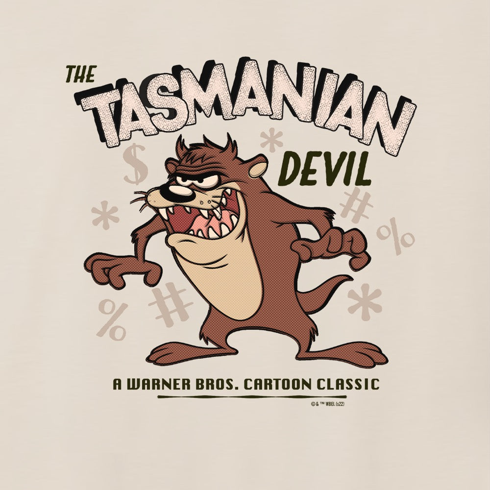 Looney Tunes Tasmanian Devil Grawlix Adult T-Shirt