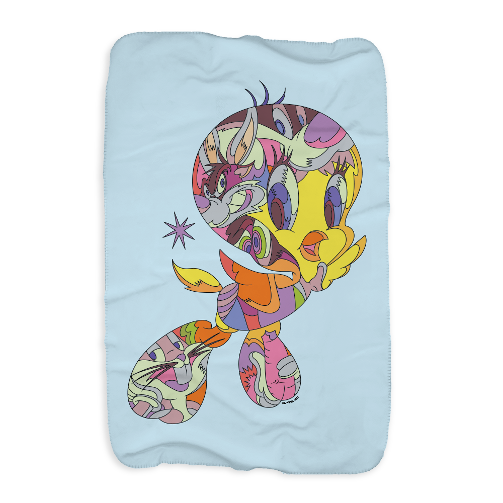 Looney Tunes Tweety Bird Graffiti Sherpa Blanket