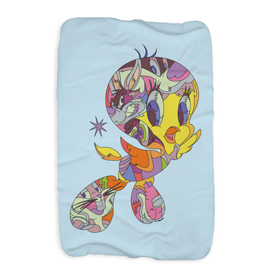 Looney Tunes Tweety Bird Graffiti Sherpa Blanket