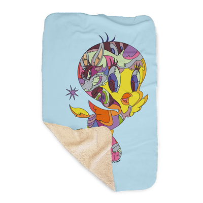 Looney Tunes Tweety Bird Graffiti Sherpa Blanket