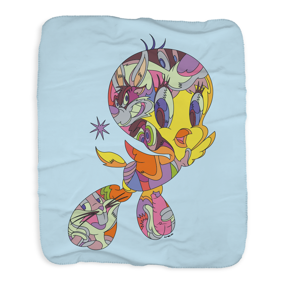 Looney Tunes Tweety Bird Graffiti Sherpa Blanket