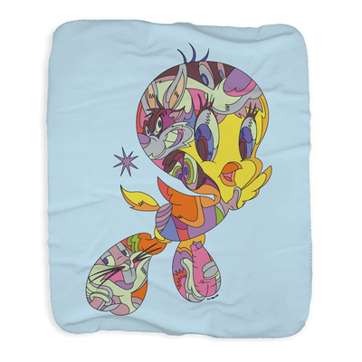 Looney Tunes Tweety Bird Graffiti Sherpa Blanket