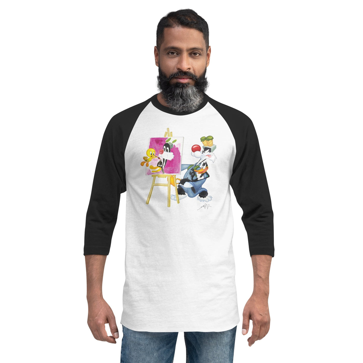 Looney Tunes Tweety Bird Painting Sylvester Raglan