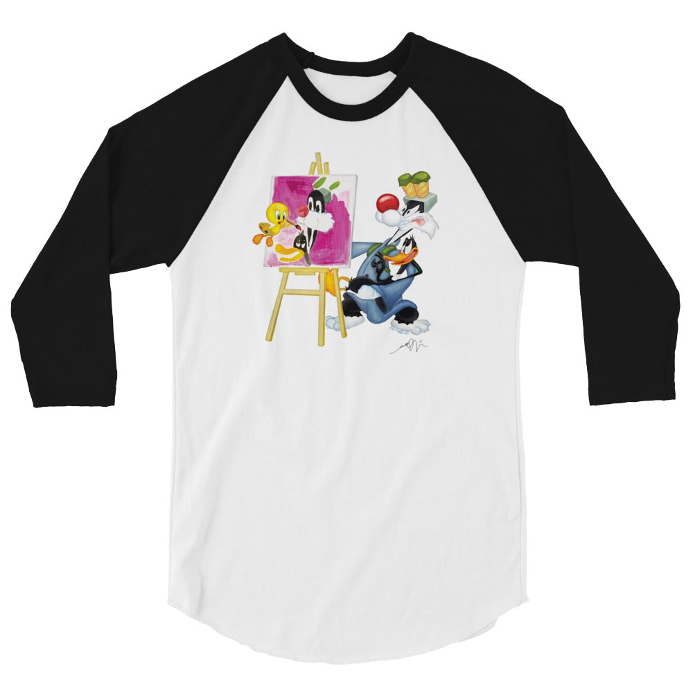 Looney Tunes Tweety Bird Painting Sylvester Raglan