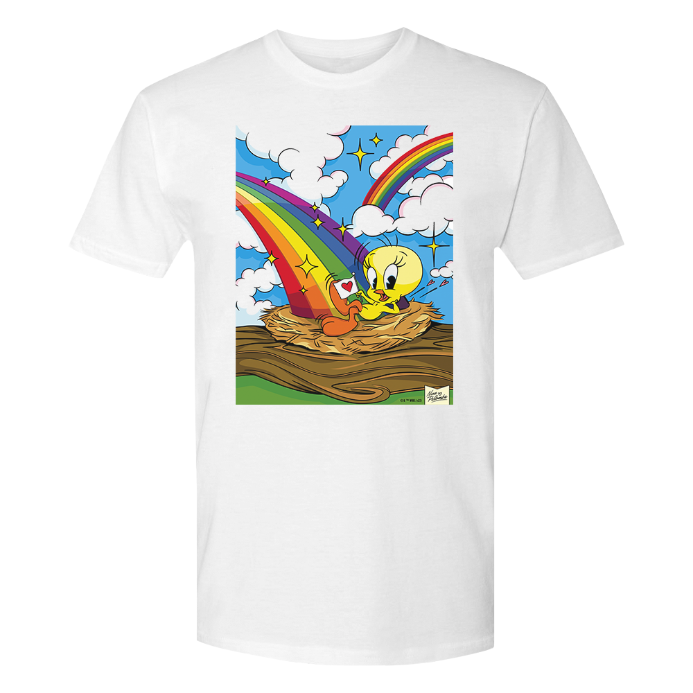 Looney Tunes Tweety Bird Rainbow Nest Adult T-Shirt