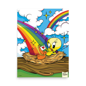 Looney Tunes Tweety Bird Rainbow Nest Poster