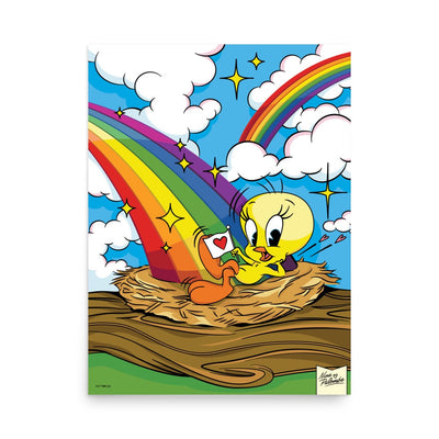 Looney Tunes Tweety Bird Rainbow Nest Poster