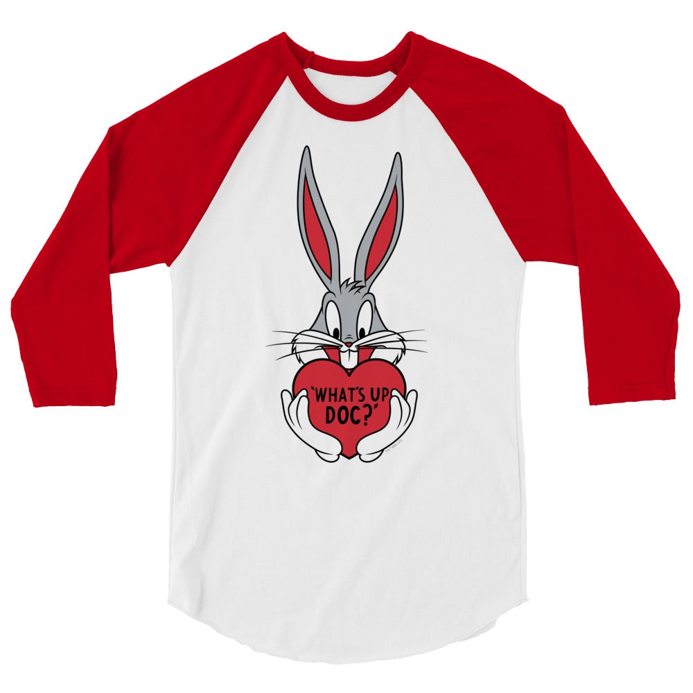 Looney Tunes Bugs Bunny What's Up Doc? Heart ¾ Sleeve Raglan T-Shirt