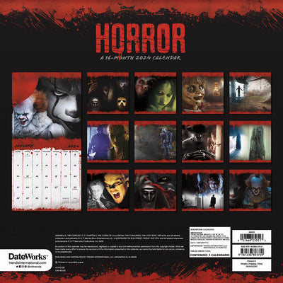 Horror 16-Month 2024 Mini Calendar