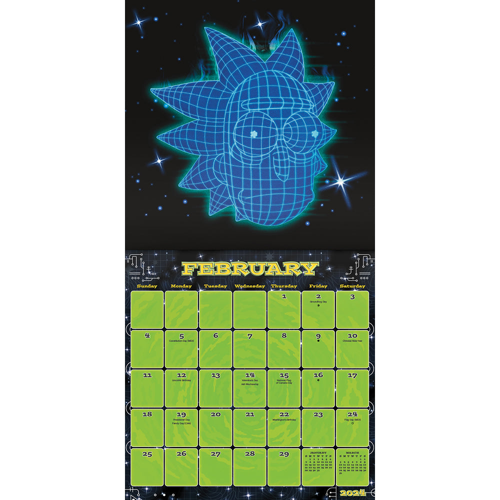 Rick and Morty 16-Month 2024 Mini Calendar