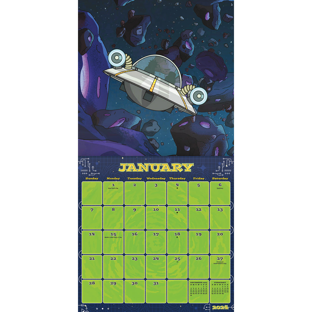 Rick and Morty 16-Month 2024 Mini Calendar