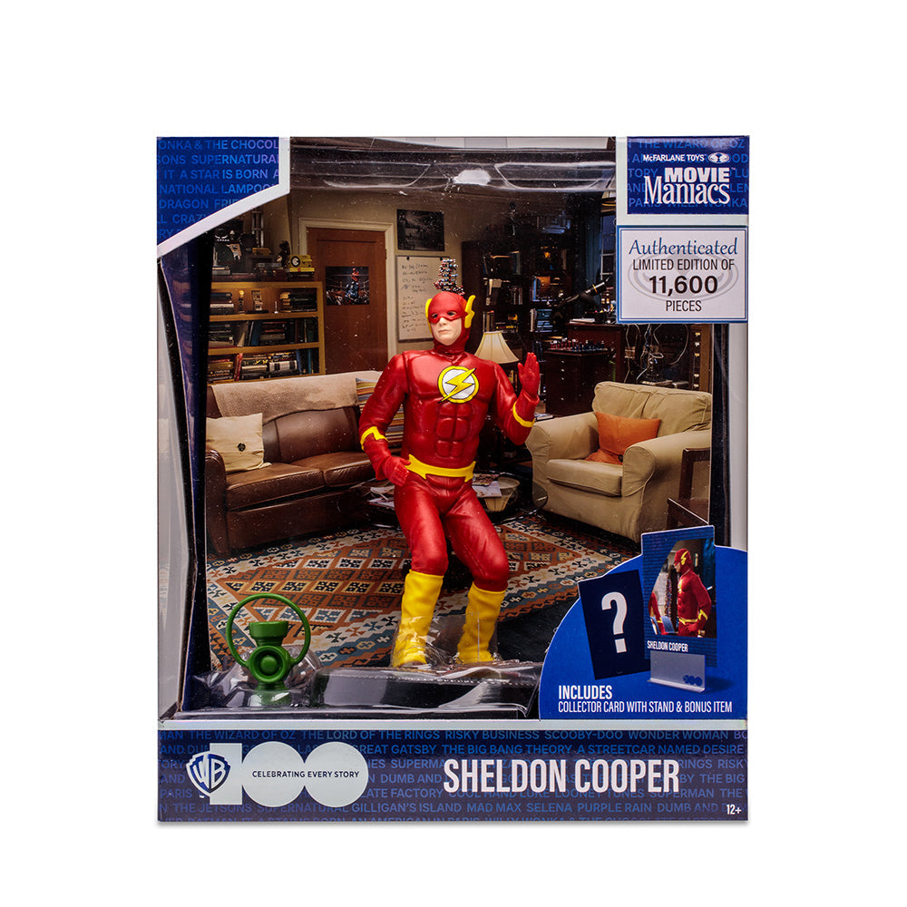 WB 100 The Big Bang Theory Sheldon as the Flash 6 Inch Movie Maniacs Figure by McFarlane