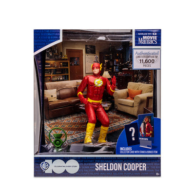 WB 100 The Big Bang Theory Sheldon as the Flash 6 Inch Movie Maniacs Figure by McFarlane