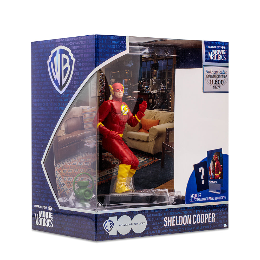 WB 100 The Big Bang Theory Sheldon as the Flash 6 Inch Movie Maniacs Figure by McFarlane