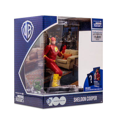 WB 100 The Big Bang Theory Sheldon as the Flash 6 Inch Movie Maniacs Figure by McFarlane