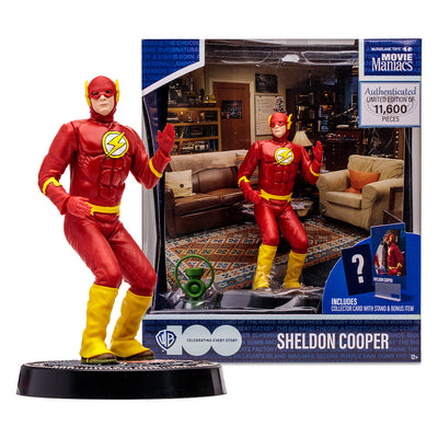 WB 100 The Big Bang Theory Sheldon as the Flash 6 Inch Movie Maniacs Figure by McFarlane